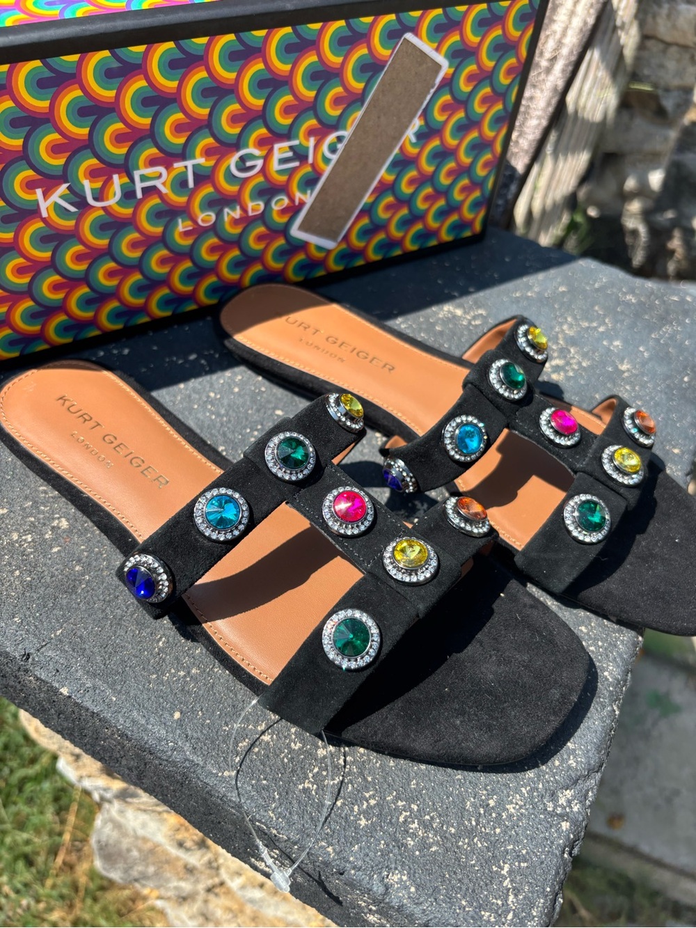 Kurt Geiger Octavia Jeweled Slide Sandals